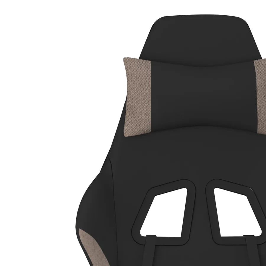 Chaise de jeu avec repose-pied Noir et taupe Tissu - 12
