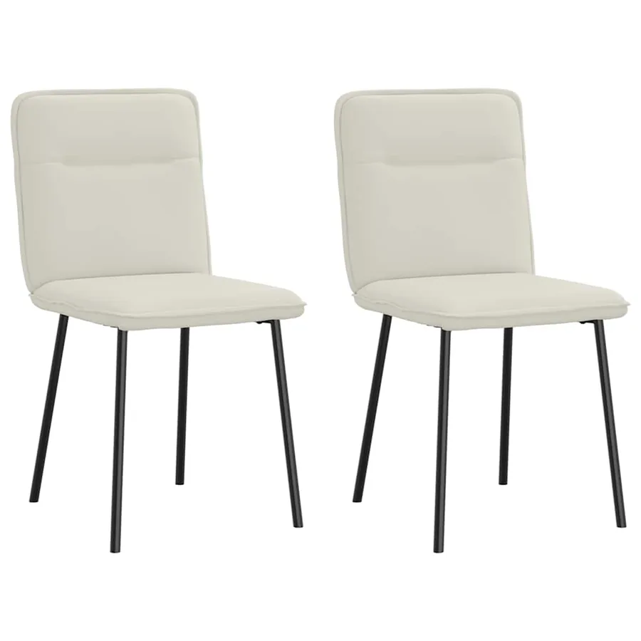 Chaises à manger lot de 2 Crème Velours