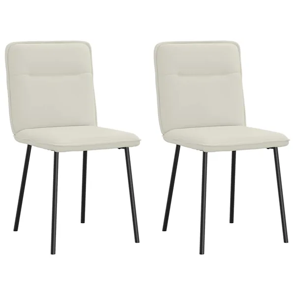Chaises à manger lot de 2 Crème Velours