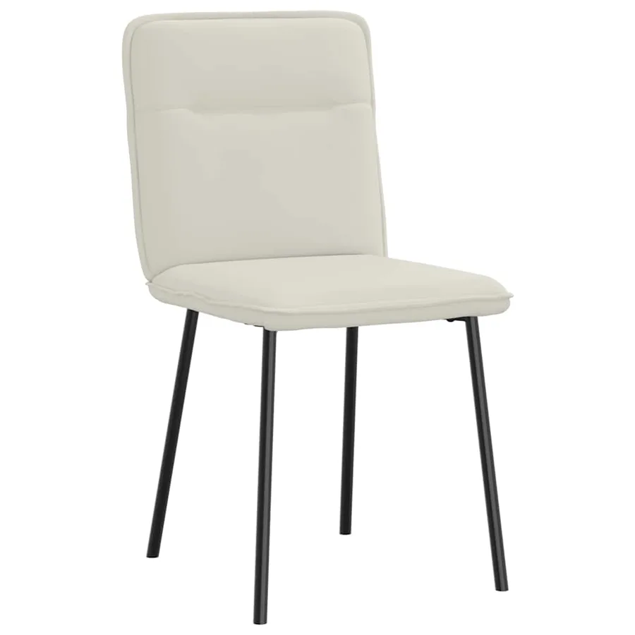 Chaises à manger lot de 2 Crème Velours - 3