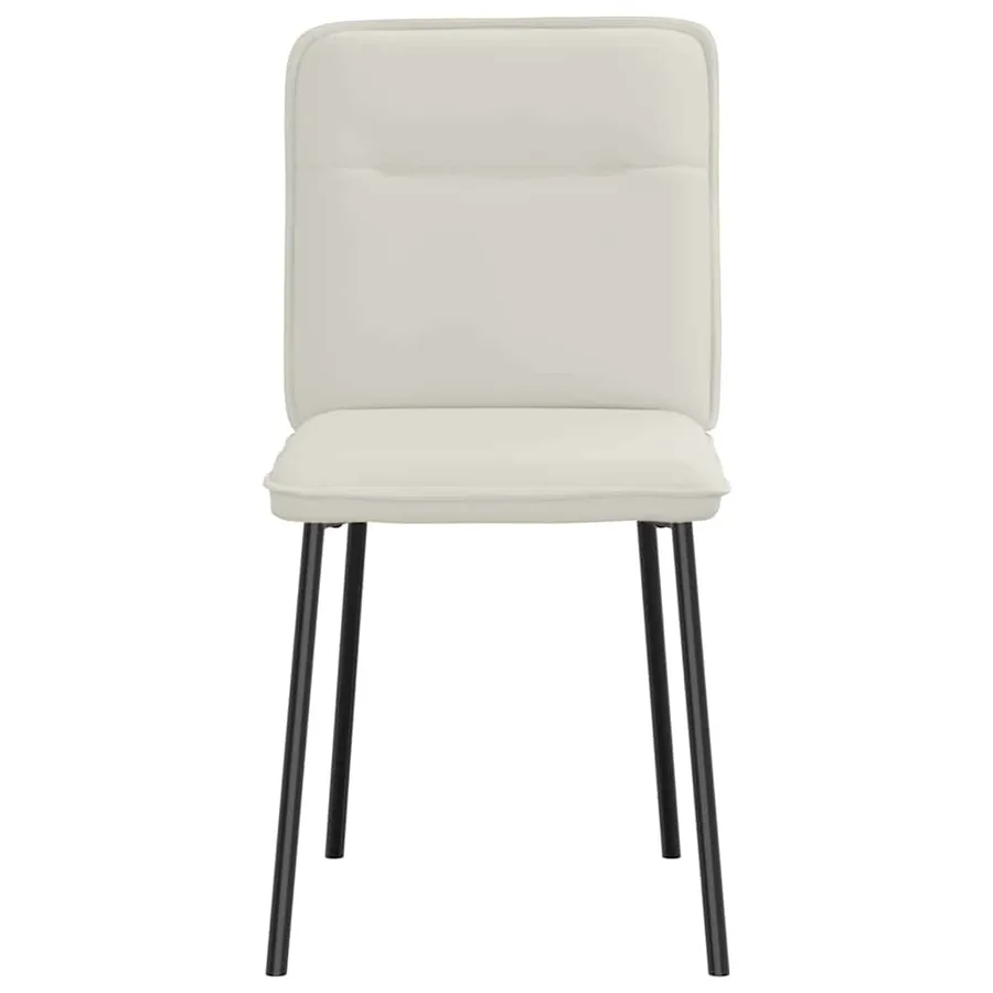 Chaises à manger lot de 2 Crème Velours - 4