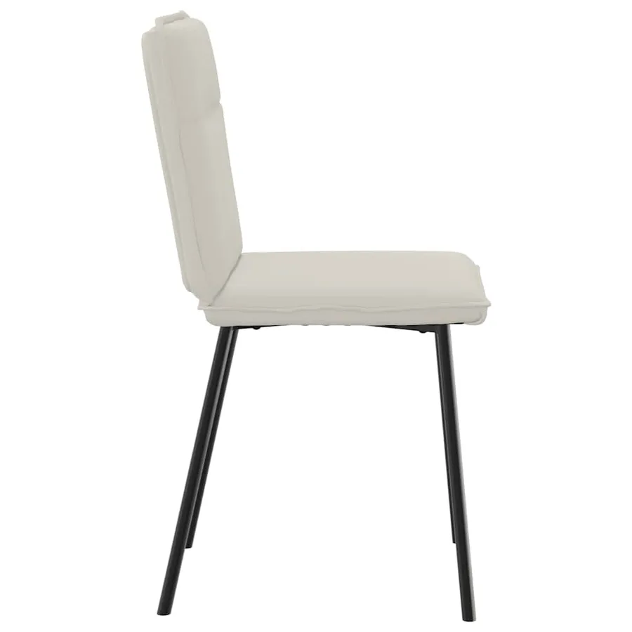 Chaises à manger lot de 2 Crème Velours - 5