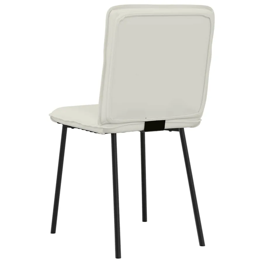 Chaises à manger lot de 2 Crème Velours - 6