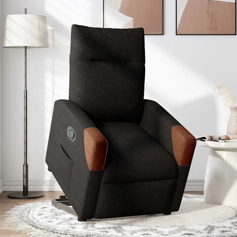 Fauteuil inclinable noir tissu - 2