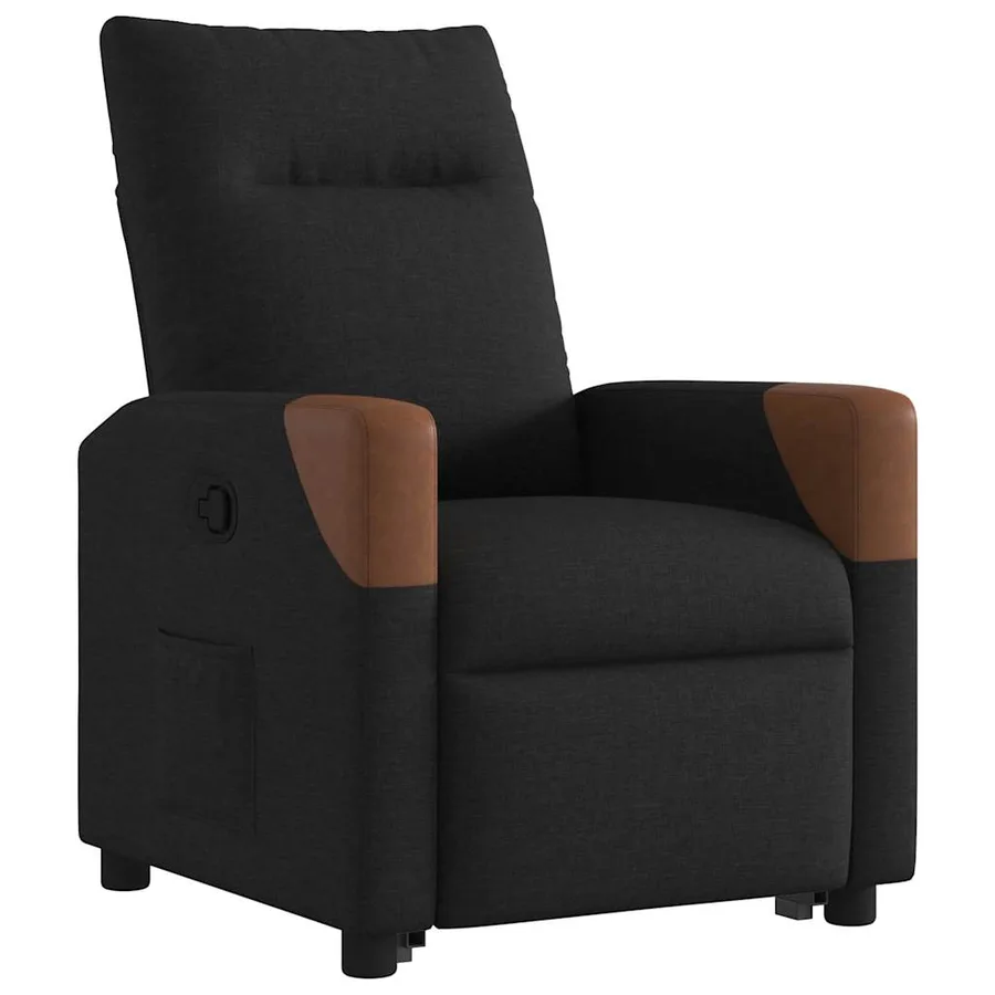 Fauteuil inclinable noir tissu - 4