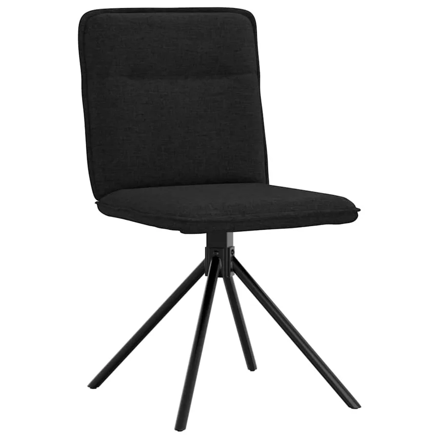 Chaises à manger lot de 4 noir tissu - 3