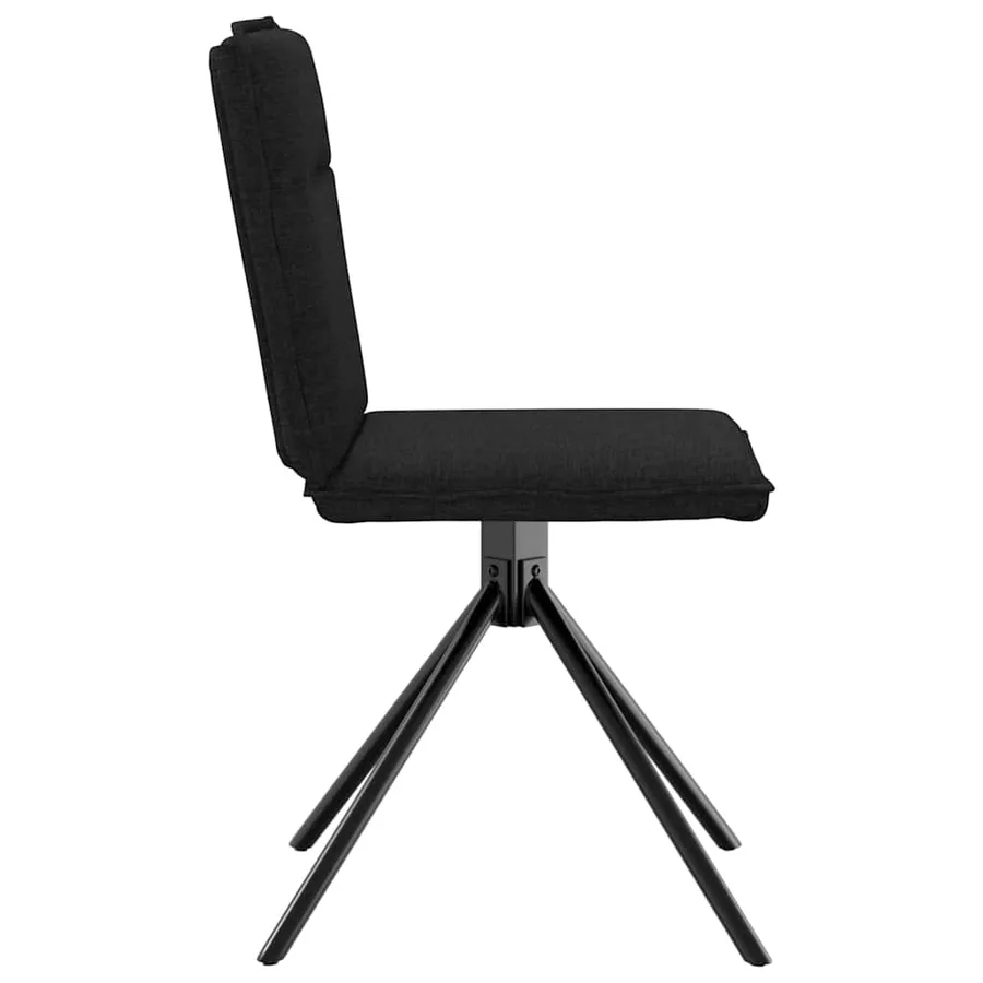 Chaises à manger lot de 4 noir tissu - 5