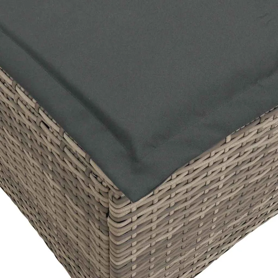 Salon de jardin 3 pcs avec coussins forme L gris résine tressée - 10
