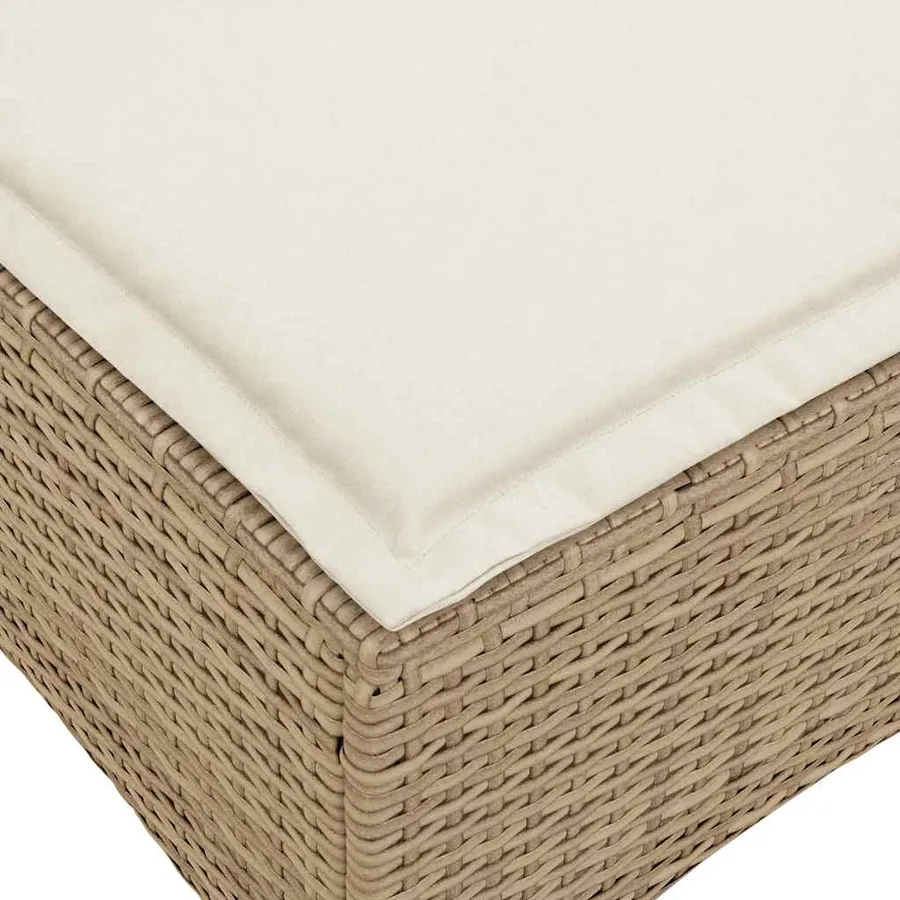Salon de jardin avec coussins forme de L 3 pcs beige polyrotin - 10