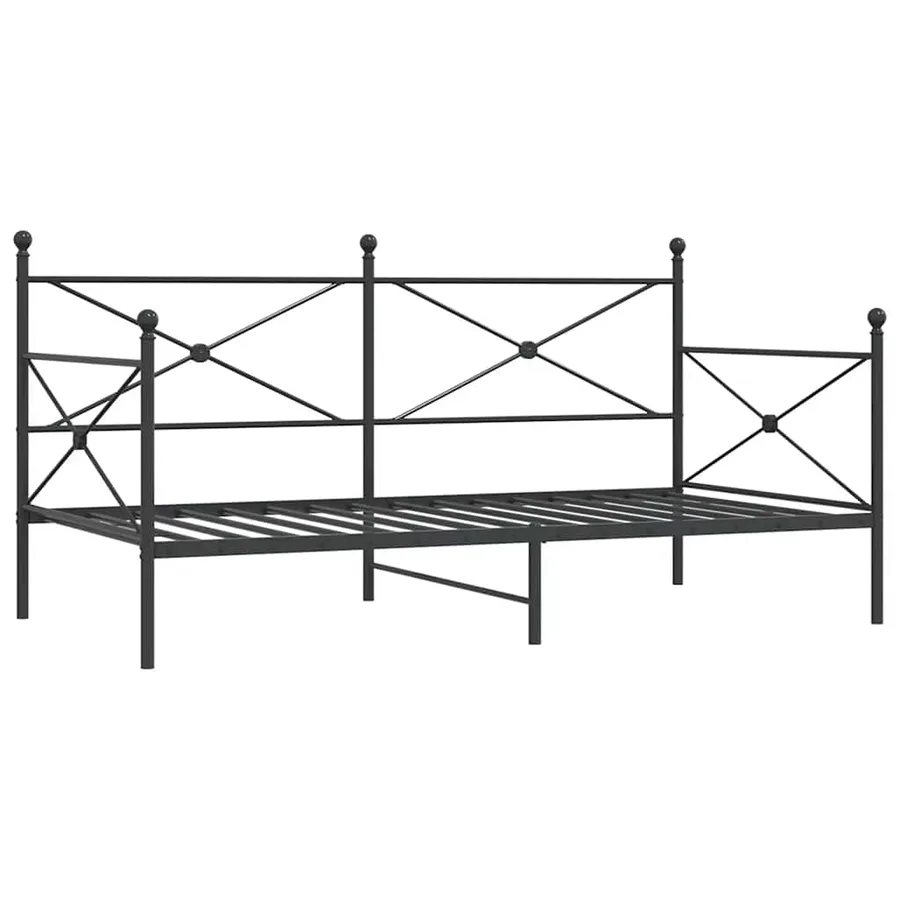 Lit de repos sans matelas noir 107x203 cm acier - 2