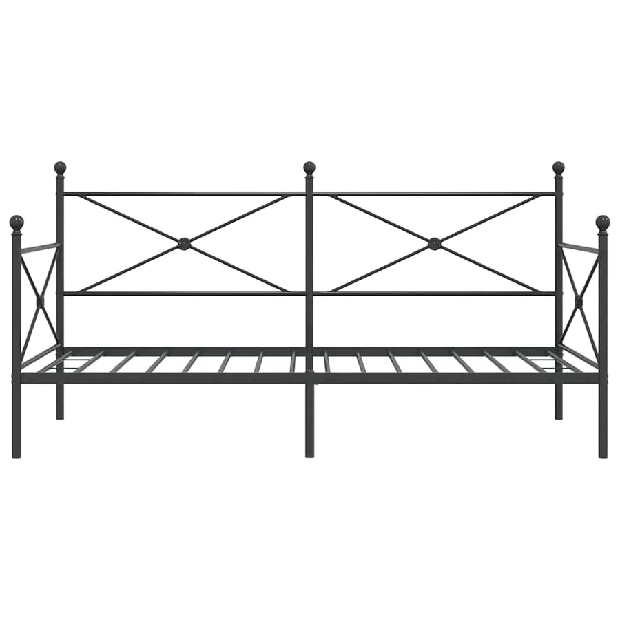 Lit de repos sans matelas noir 107x203 cm acier - 5
