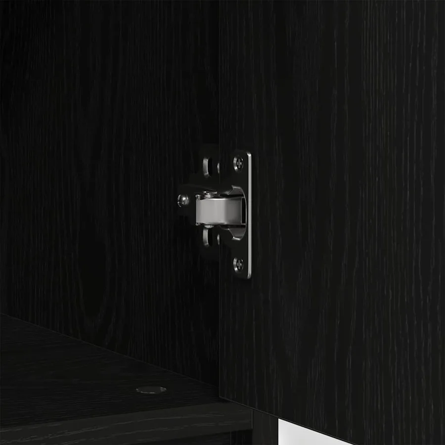 Buffet avec tiroir chêne noir 80x34x76 cm bois d'ingénierie - 10