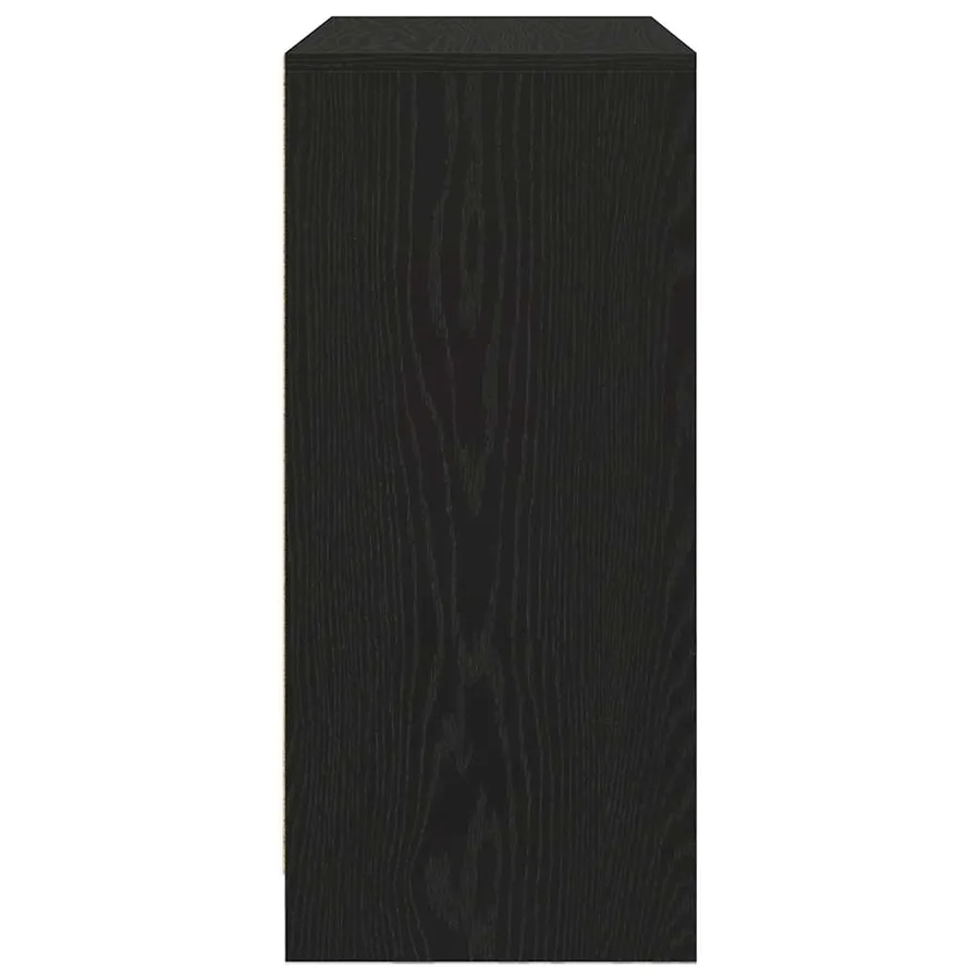 Buffet avec tiroir chêne noir 80x34x76 cm bois d'ingénierie - 7