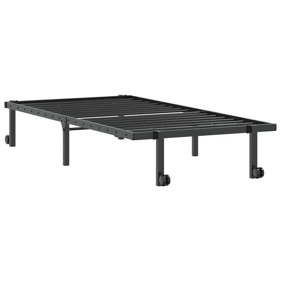 Cadre de lit sans matelas pliable noir 90x190 cm acier - 5