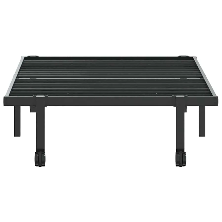 Cadre de lit sans matelas pliable noir 90x190 cm acier - 6