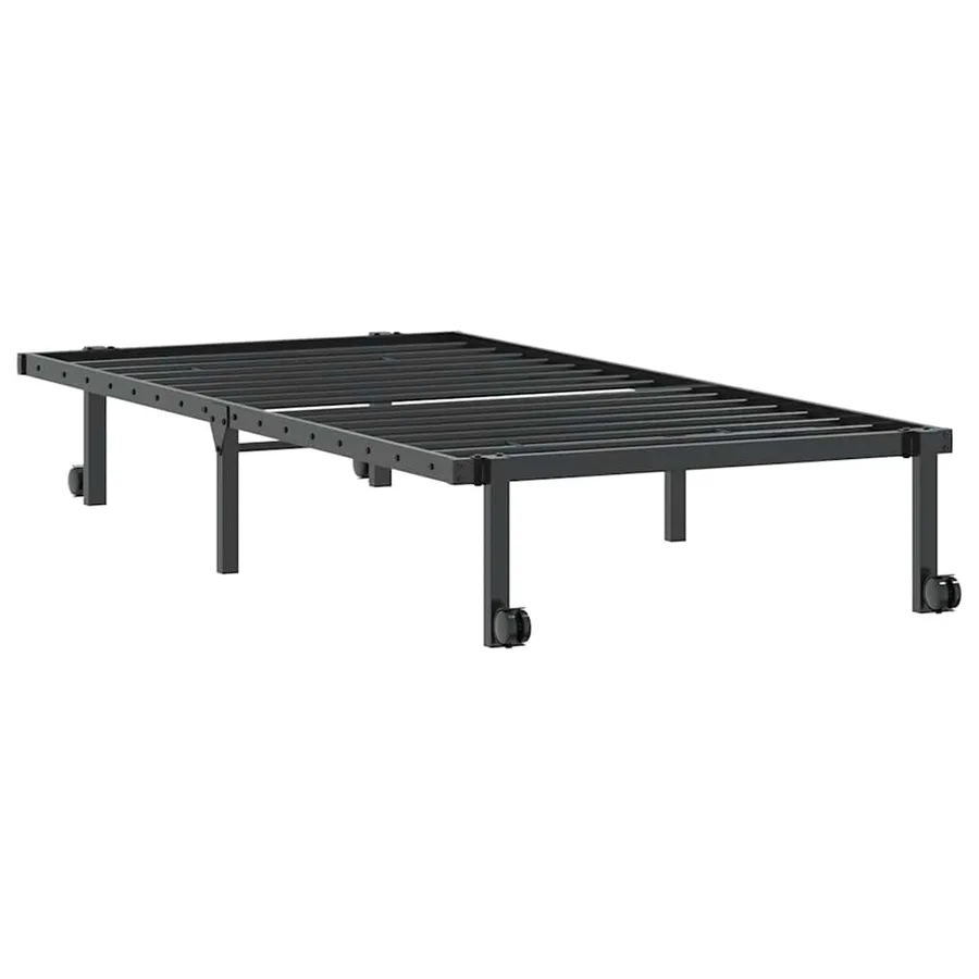 Cadre de lit sans matelas pliable noir 90x190 cm acier - 8
