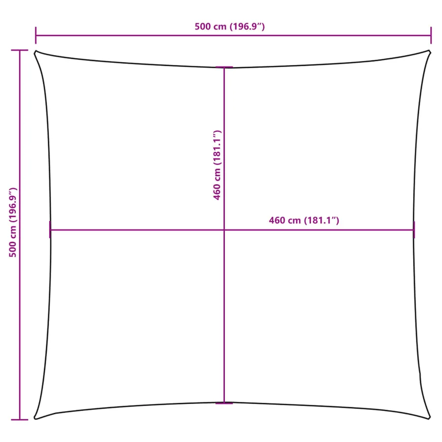 Voile de parasol tissu oxford carré 5x5 m bleu - 10