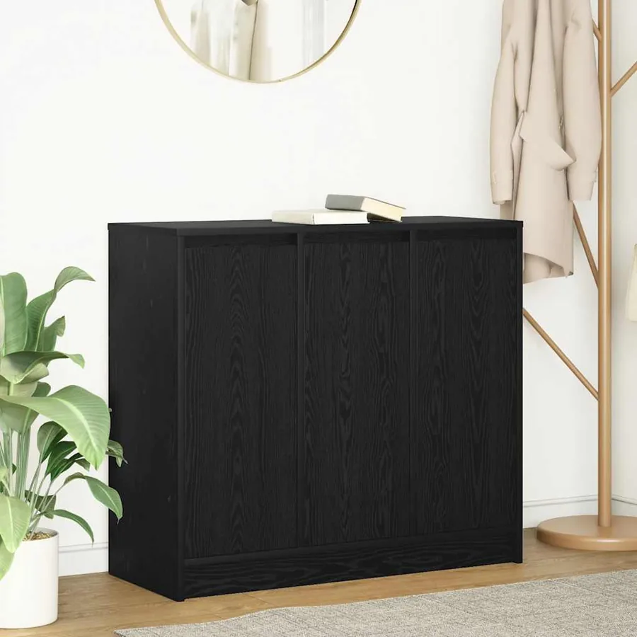 Buffet chêne noir 85x34x76 cm bois d'ingénierie