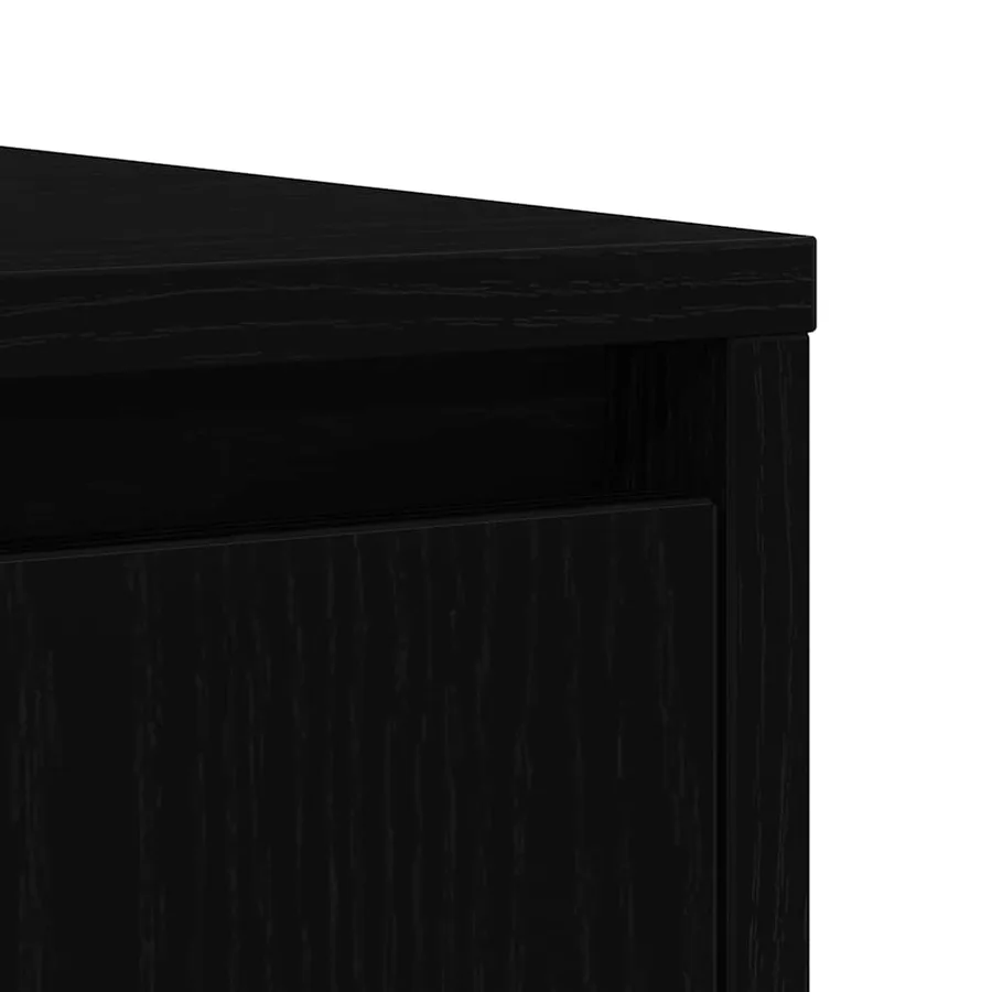 Buffet chêne noir 85x34x76 cm bois d'ingénierie - 11