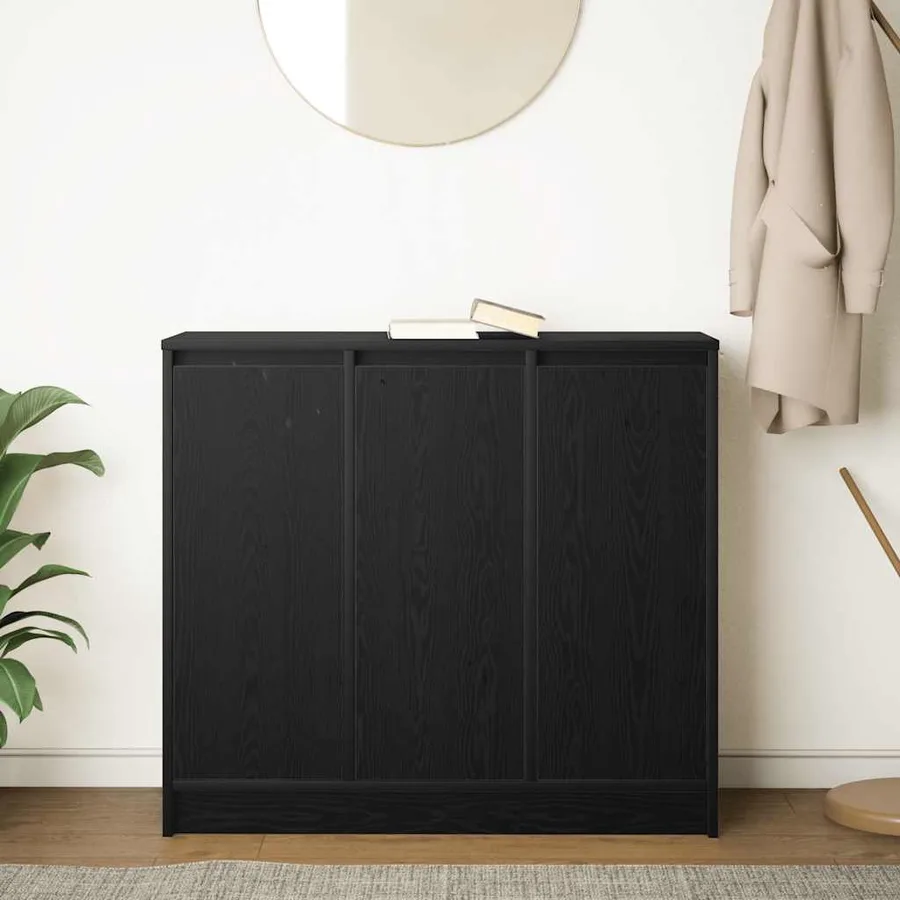 Buffet chêne noir 85x34x76 cm bois d'ingénierie - 3