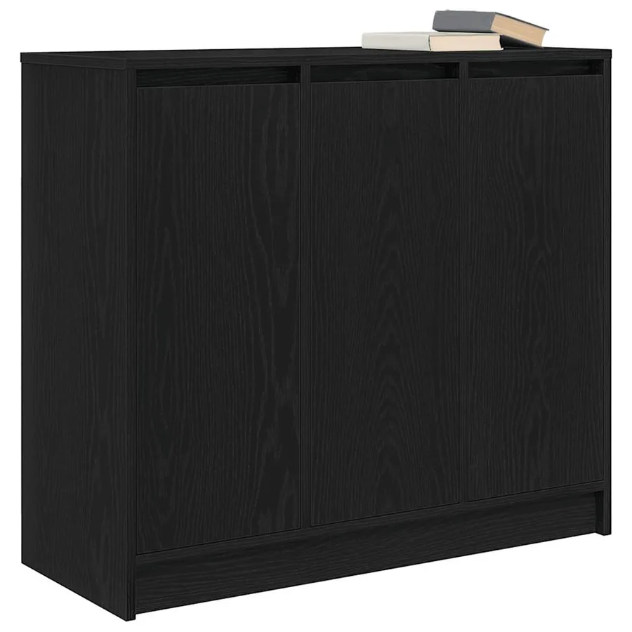 Buffet chêne noir 85x34x76 cm bois d'ingénierie - 4