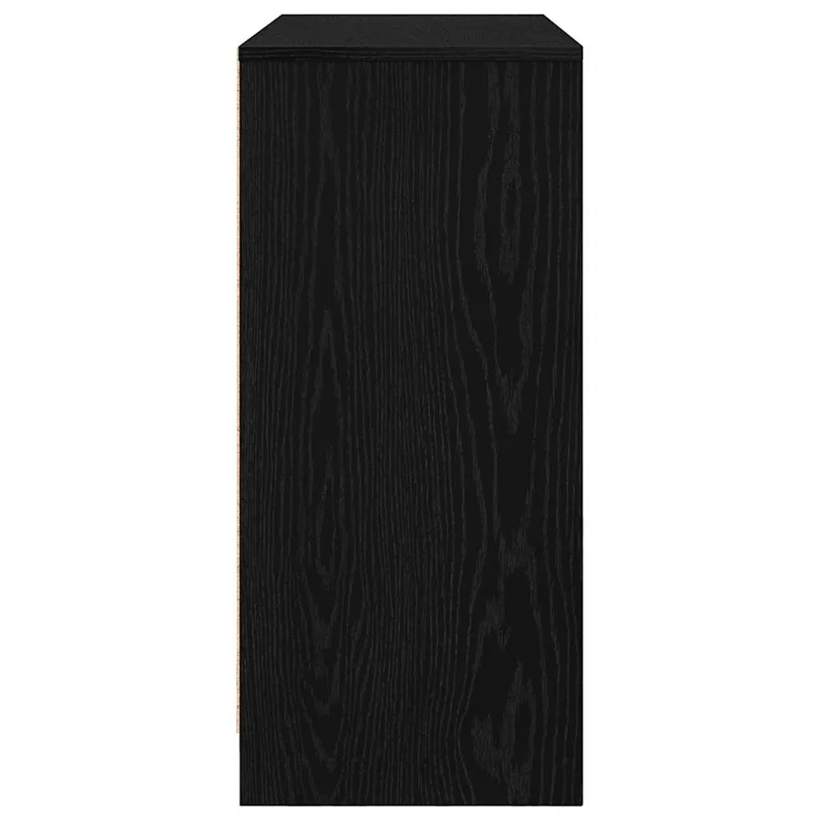 Buffet chêne noir 85x34x76 cm bois d'ingénierie - 7