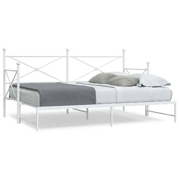 Lit de jour avec gigogne sans matelas blanc 75x190 cm