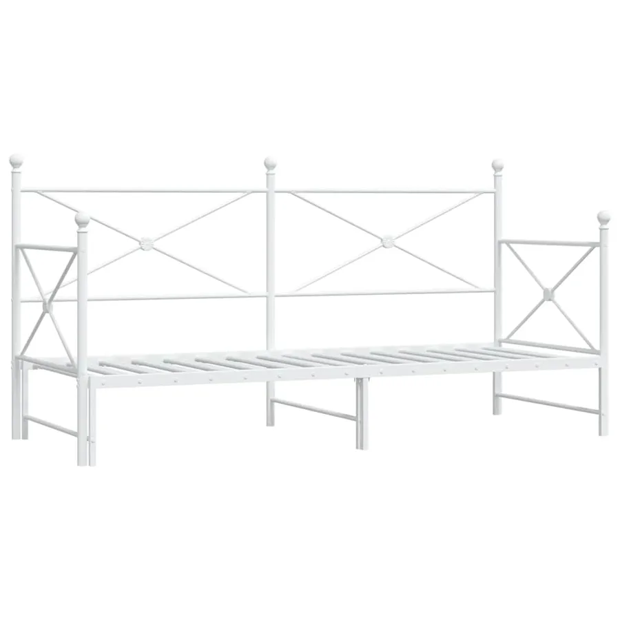 Lit de jour avec gigogne sans matelas blanc 75x190 cm - 2