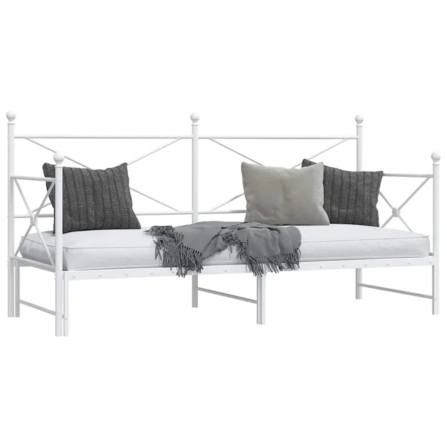 Lit de jour avec gigogne sans matelas blanc 75x190 cm - 5