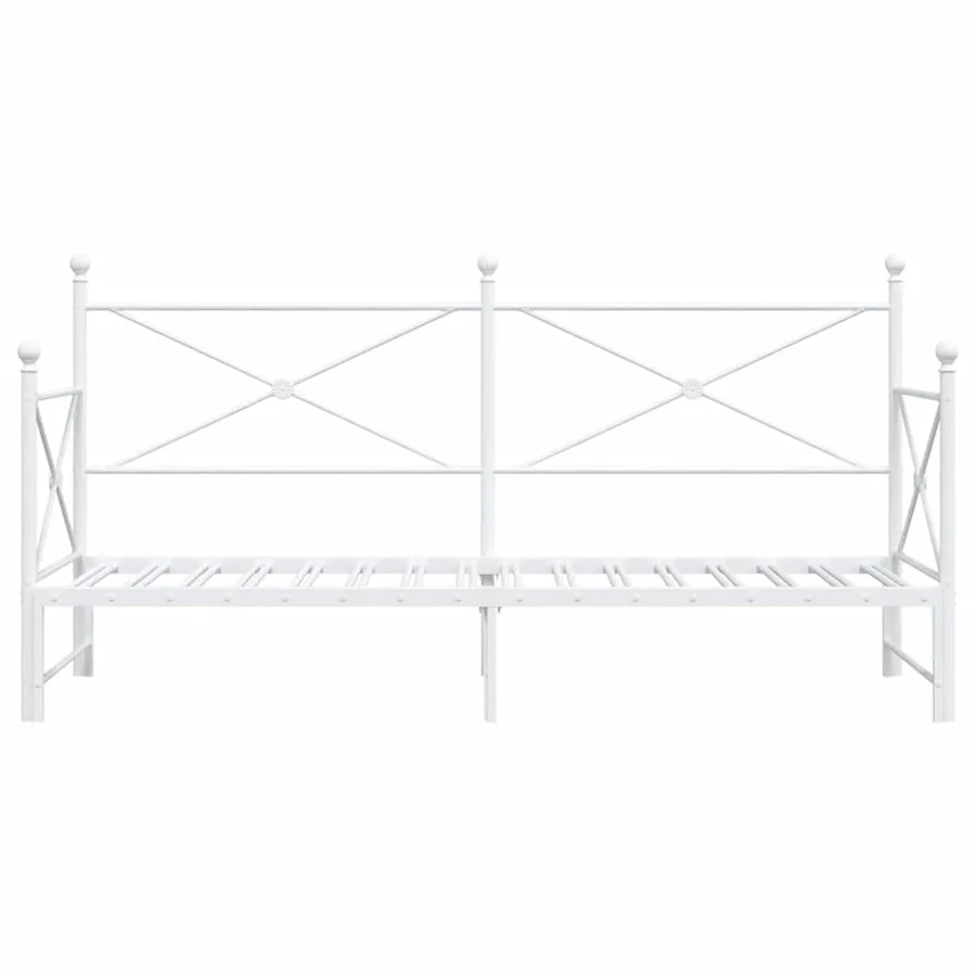 Lit de jour avec gigogne sans matelas blanc 75x190 cm - 6