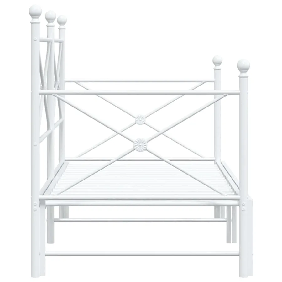 Lit de jour avec gigogne sans matelas blanc 75x190 cm - 7