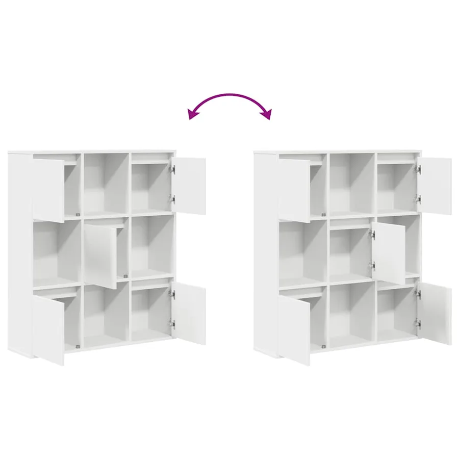 Bibliothèque blanc 89x24x101,5 cm bois d'ingénierie - 7