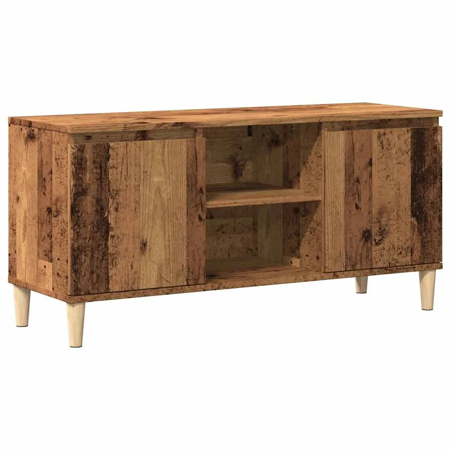 Meuble TV vieux bois 102x35x50 cm bois d'ingénierie - 2