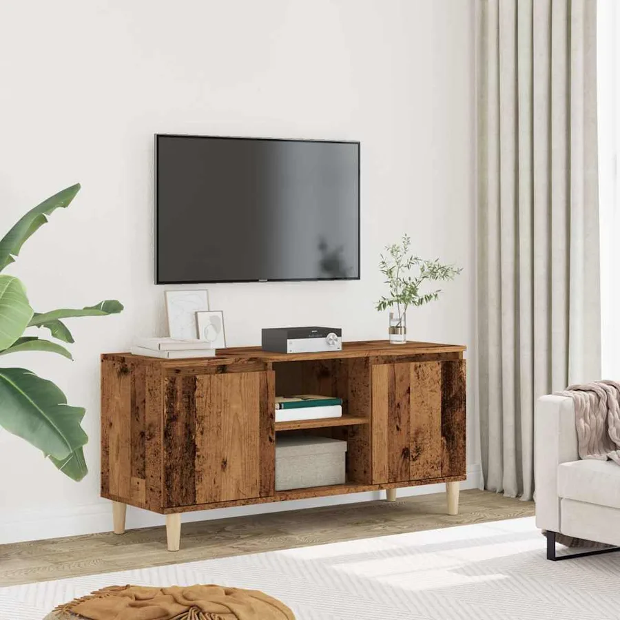 Meuble TV vieux bois 102x35x50 cm bois d'ingénierie - 3