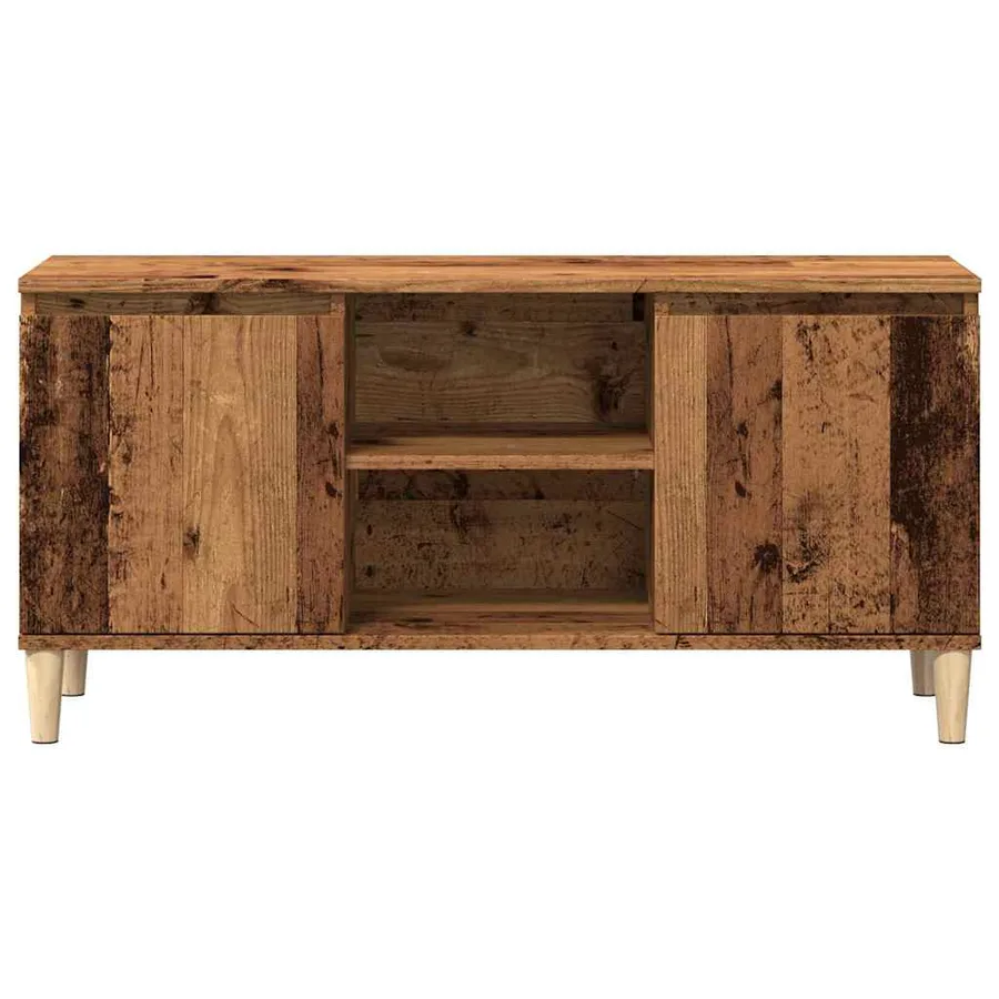 Meuble TV vieux bois 102x35x50 cm bois d'ingénierie - 4