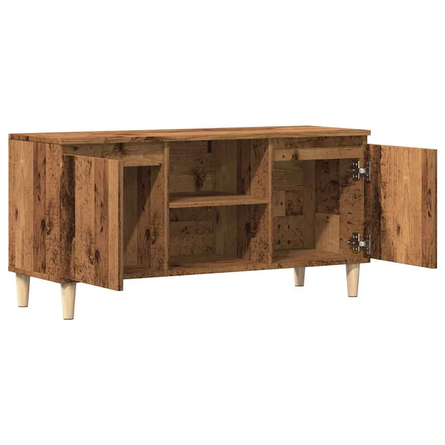 Meuble TV vieux bois 102x35x50 cm bois d'ingénierie - 9