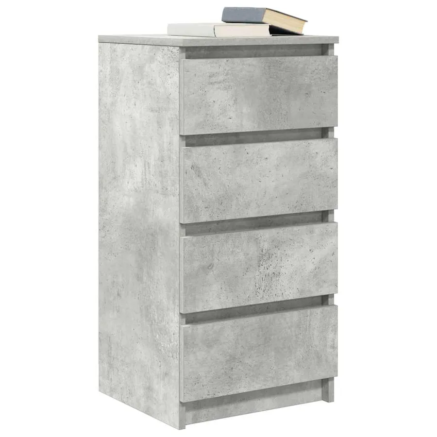 Buffet gris béton 37,5x35x76 cm bois d'ingénierie - 4