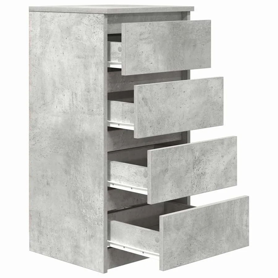 Buffet gris béton 37,5x35x76 cm bois d'ingénierie - 5