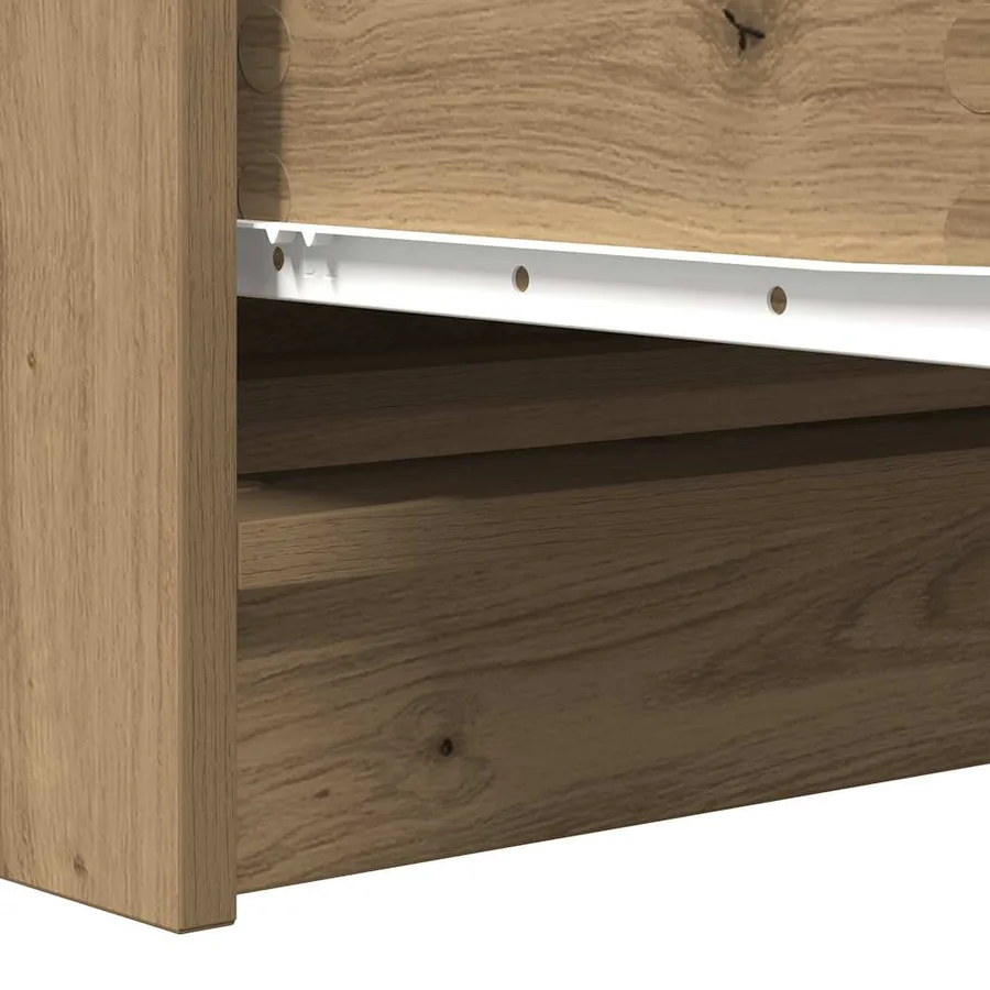 Buffet chêne artisanal 100x35x76 cm bois d'ingénierie - 10