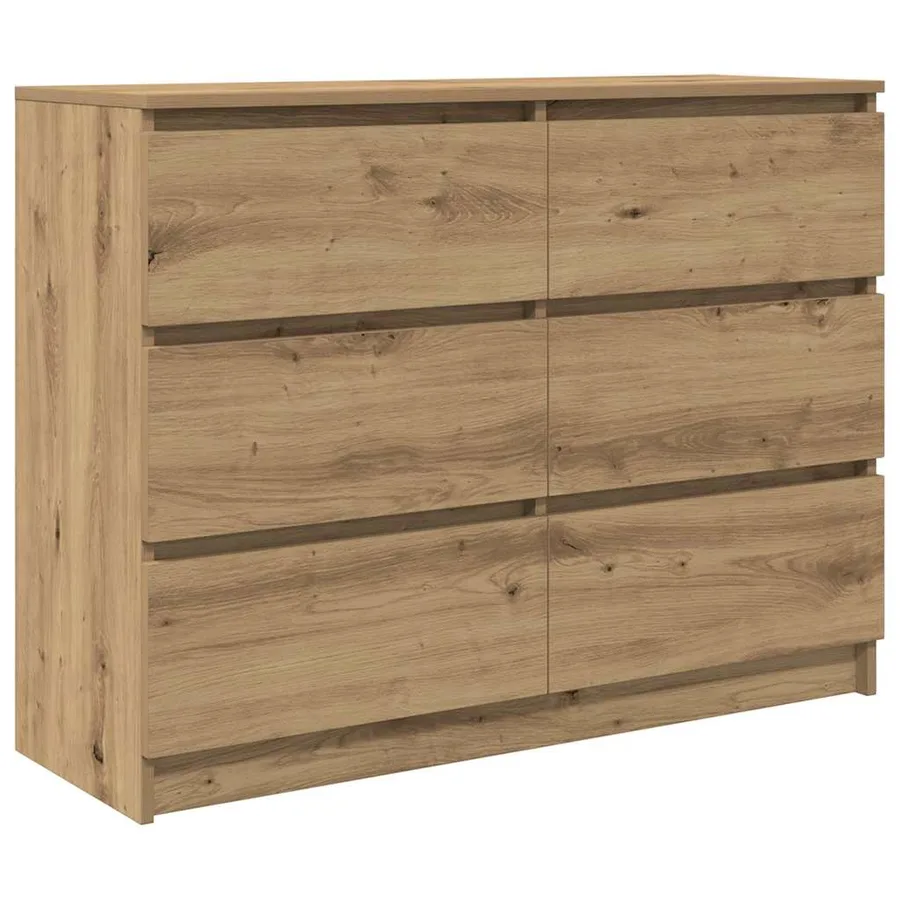 Buffet chêne artisanal 100x35x76 cm bois d'ingénierie - 2