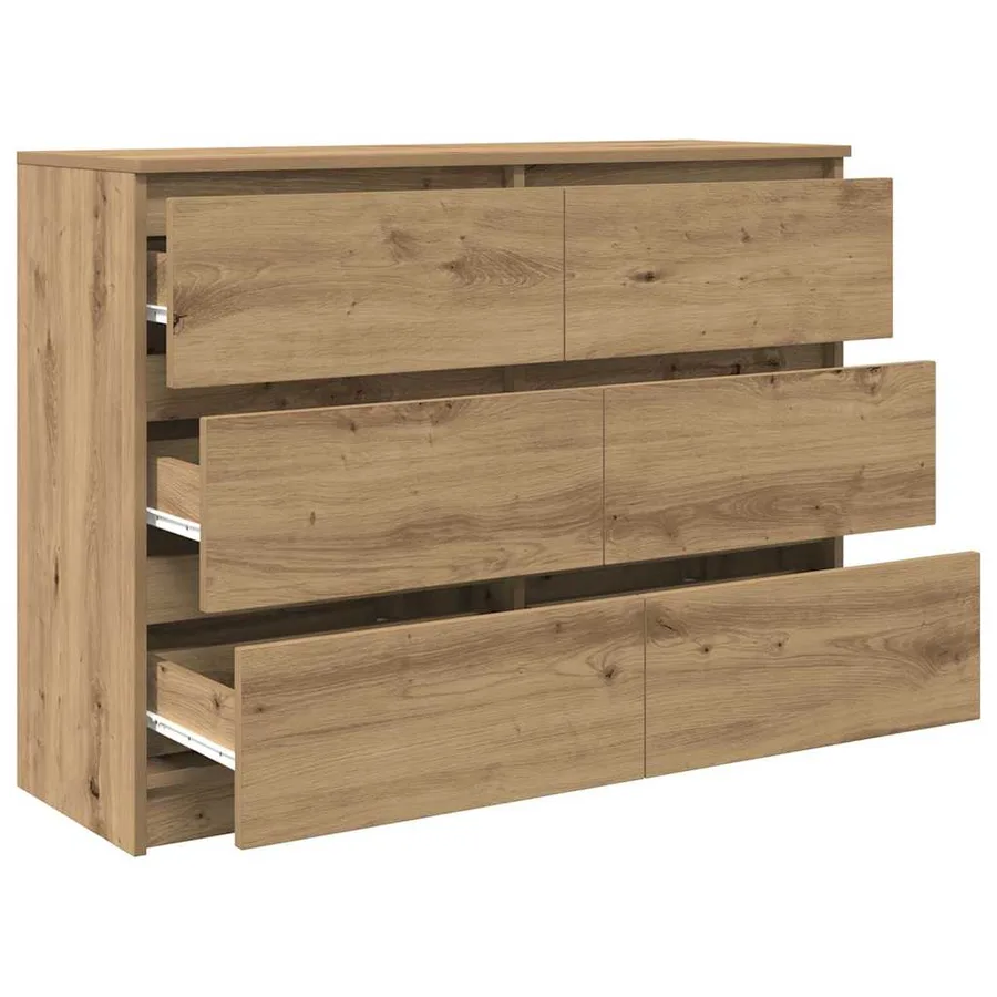 Buffet chêne artisanal 100x35x76 cm bois d'ingénierie - 5