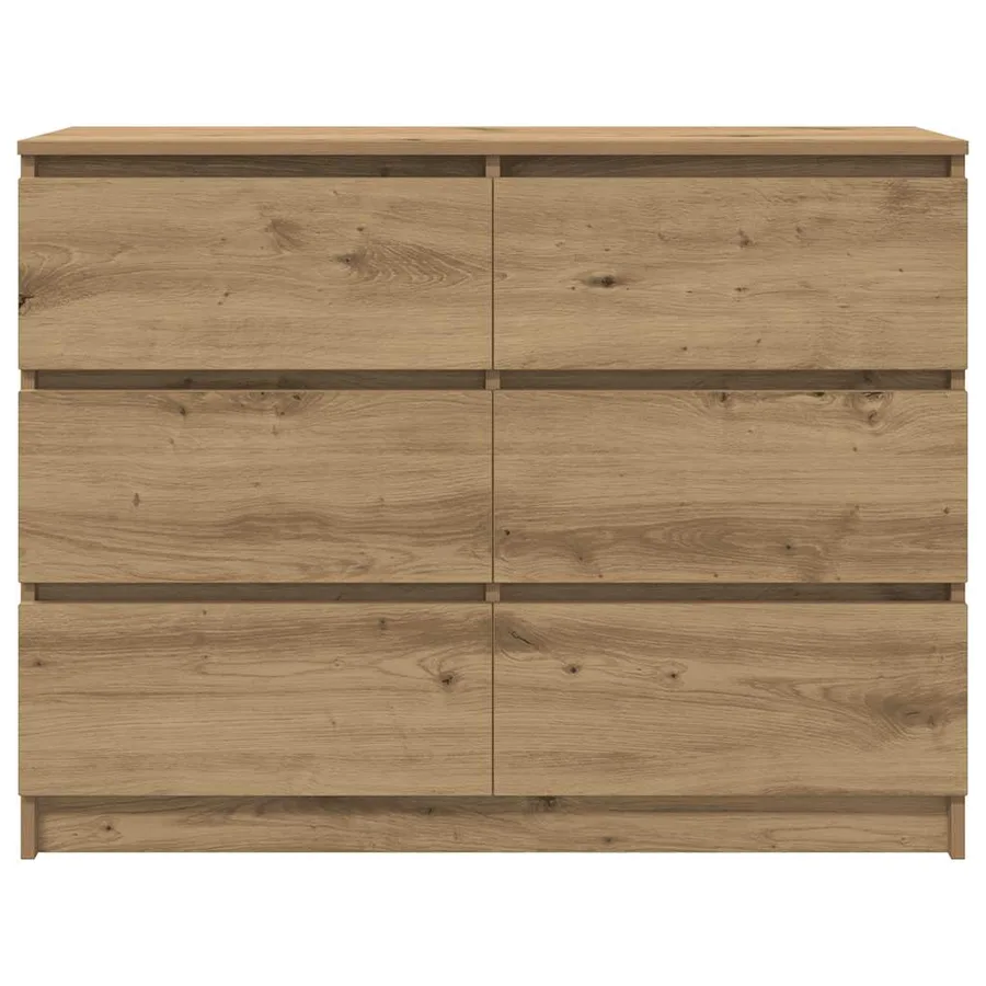 Buffet chêne artisanal 100x35x76 cm bois d'ingénierie - 6