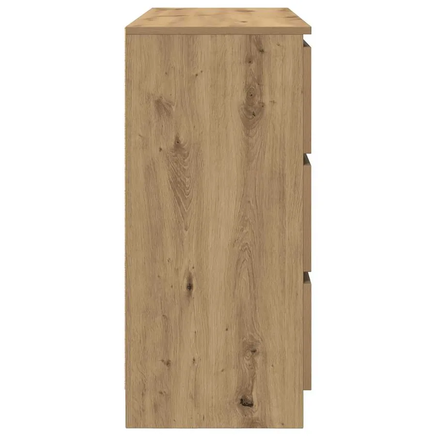 Buffet chêne artisanal 100x35x76 cm bois d'ingénierie - 7