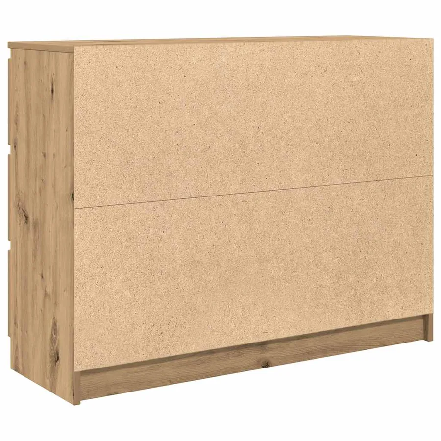 Buffet chêne artisanal 100x35x76 cm bois d'ingénierie - 8