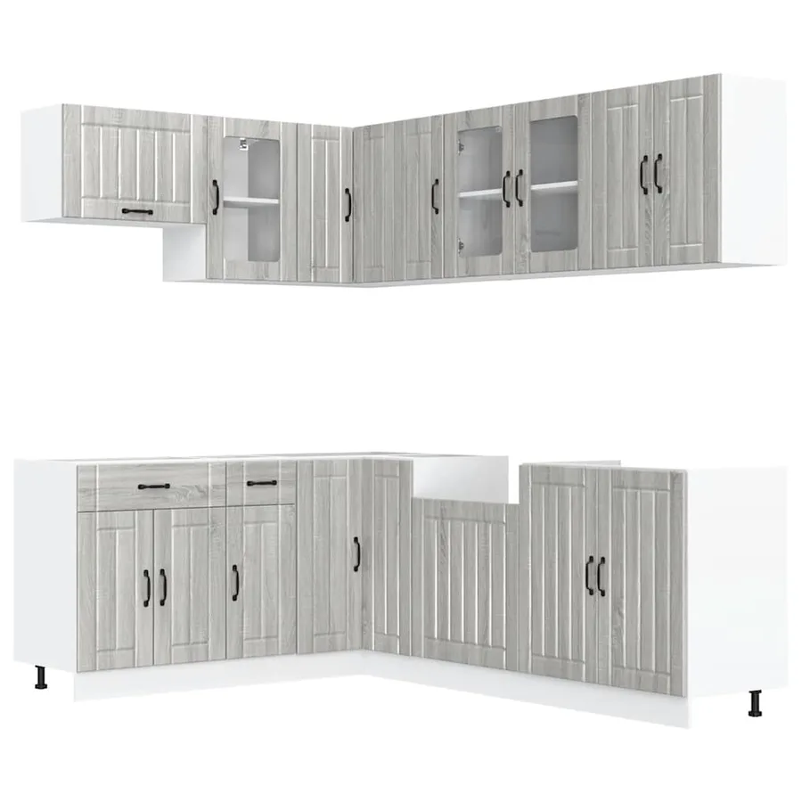 Ensemble d'armoires de cuisine 11 pcs Lucca bois d'ingénierie - 2