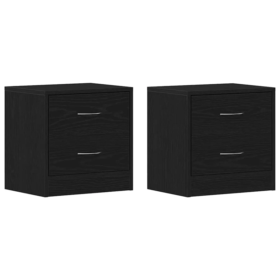 Tables de chevet 2pcs chêne noir 40x30x40cm bois d'ingénierie - 2