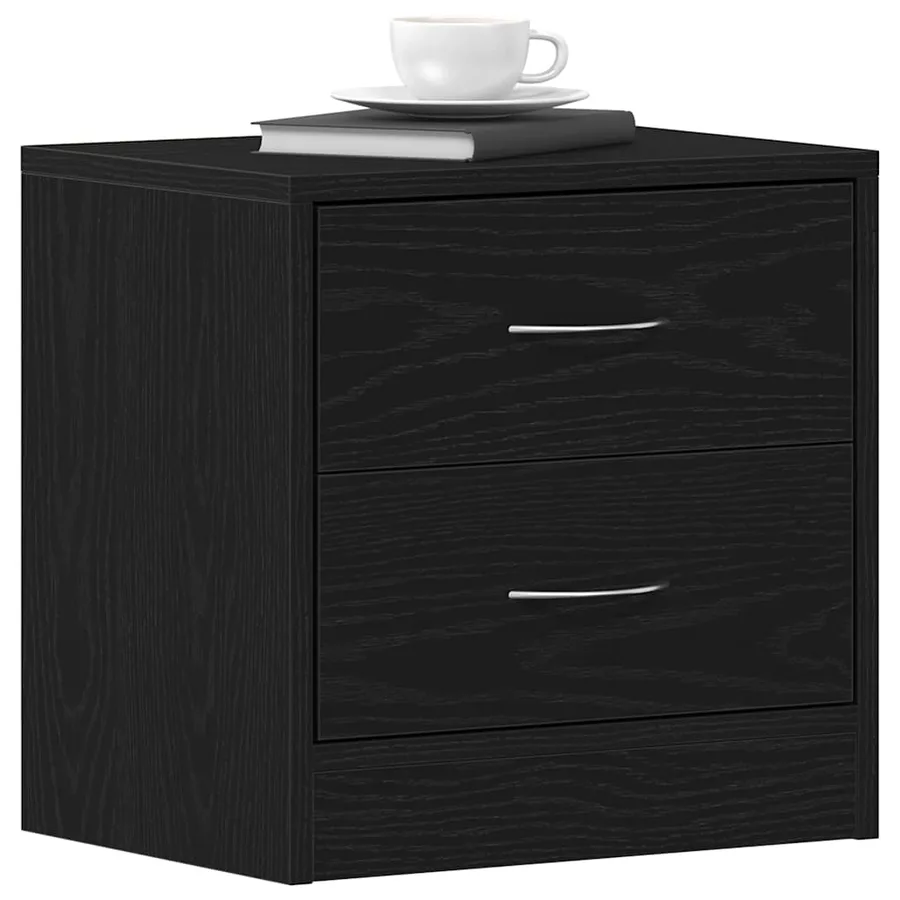 Tables de chevet 2pcs chêne noir 40x30x40cm bois d'ingénierie - 4