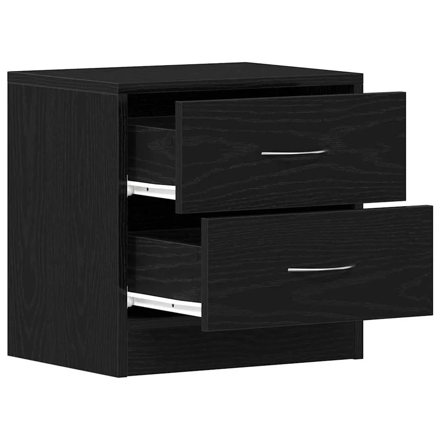 Tables de chevet 2pcs chêne noir 40x30x40cm bois d'ingénierie - 6
