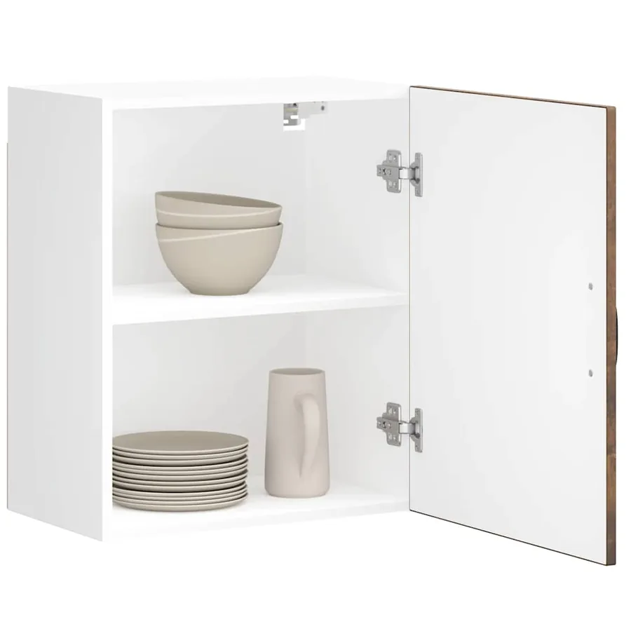 Armoires murales de cuisine 2 pcs Lucca en bois d'ingénierie chêne fumé