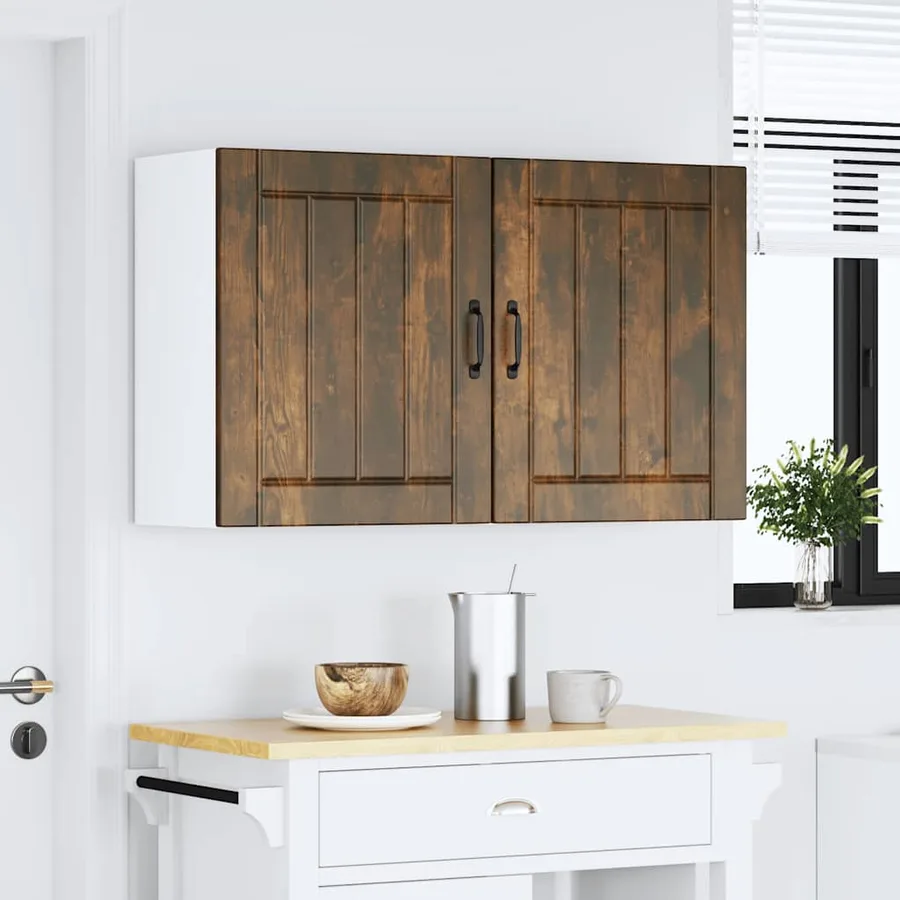 Armoires murales de cuisine 2 pcs Lucca en bois d'ingénierie chêne fumé - 3